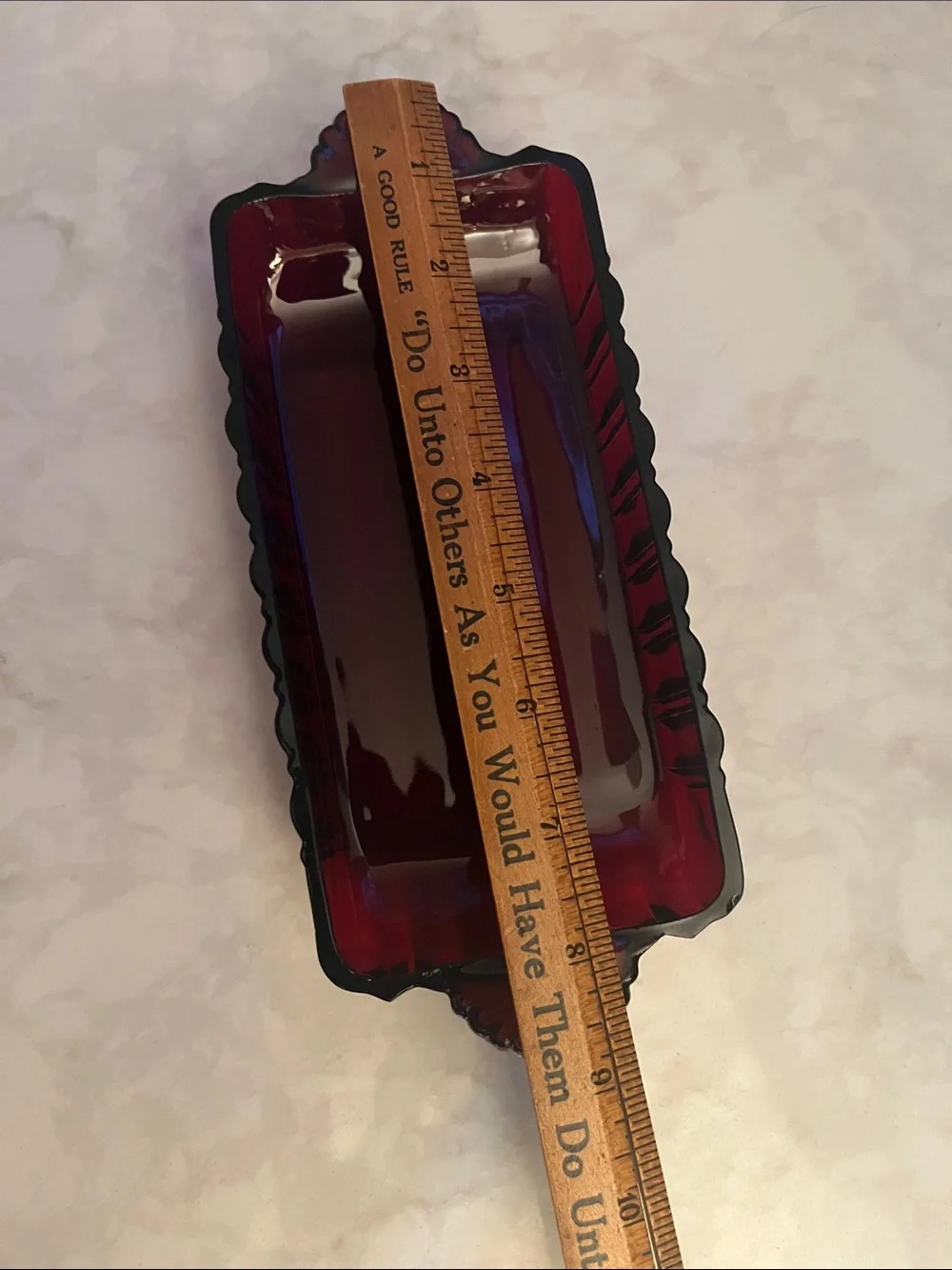 Vintage Anchor Hocking Royal Ruby butter Relish Dish, Goth/Dark Academia